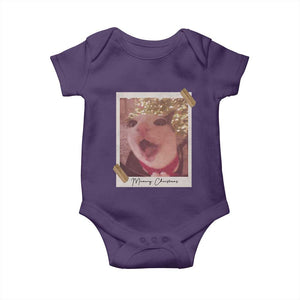 Meowy Christmas Baby Onesie Funny Cat Lovers Xmas Vintage Photo TS10 Purple Print Your Wear
