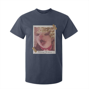 Meowy Christmas T Shirt For Kid Funny Cat Lovers Xmas Vintage Photo TS10 Navy Print Your Wear
