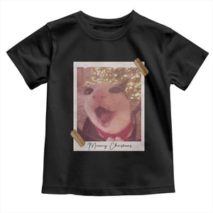 Meowy Christmas Toddler T Shirt Funny Cat Lovers Xmas Vintage Photo TS10 Black Print Your Wear