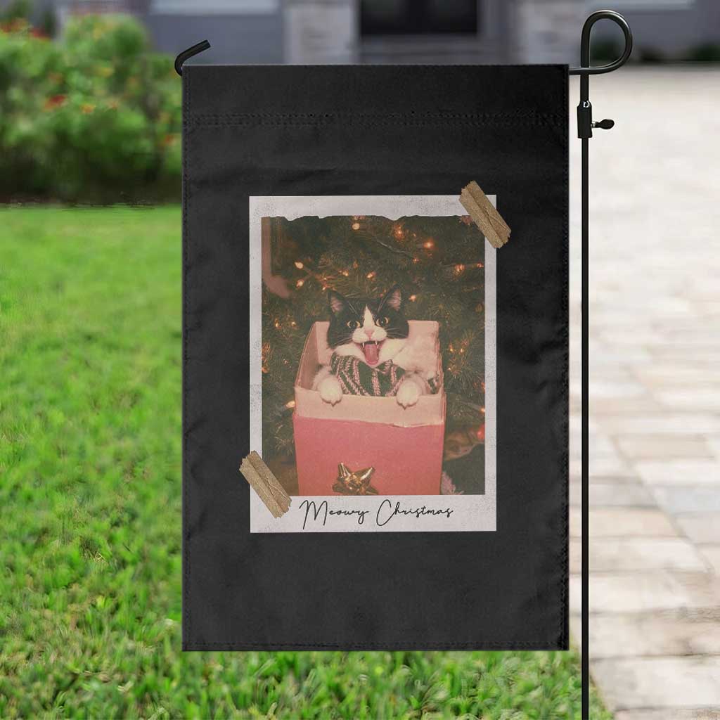 Meowy Christmas Garden Flag Cute Cat Lovers Xmas Retro Vintage Photo TS10 Print Your Wear
