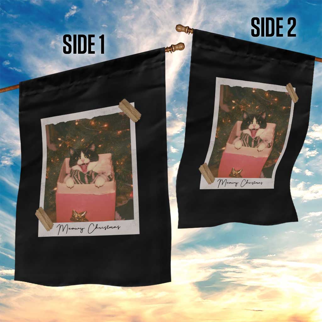 Meowy Christmas Garden Flag Cute Cat Lovers Xmas Retro Vintage Photo TS10 Print Your Wear