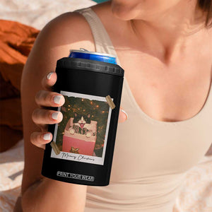 Meowy Christmas 4 in 1 Can Cooler Tumbler Cute Cat Lovers Xmas Retro Vintage Photo TS10 Print Your Wear
