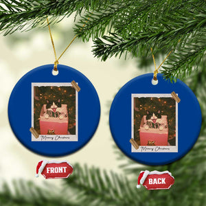 Meowy Christmas Ceramic Ornament Cute Cat Lovers Xmas Retro Vintage Photo TS10 1pc Blue Print Your Wear