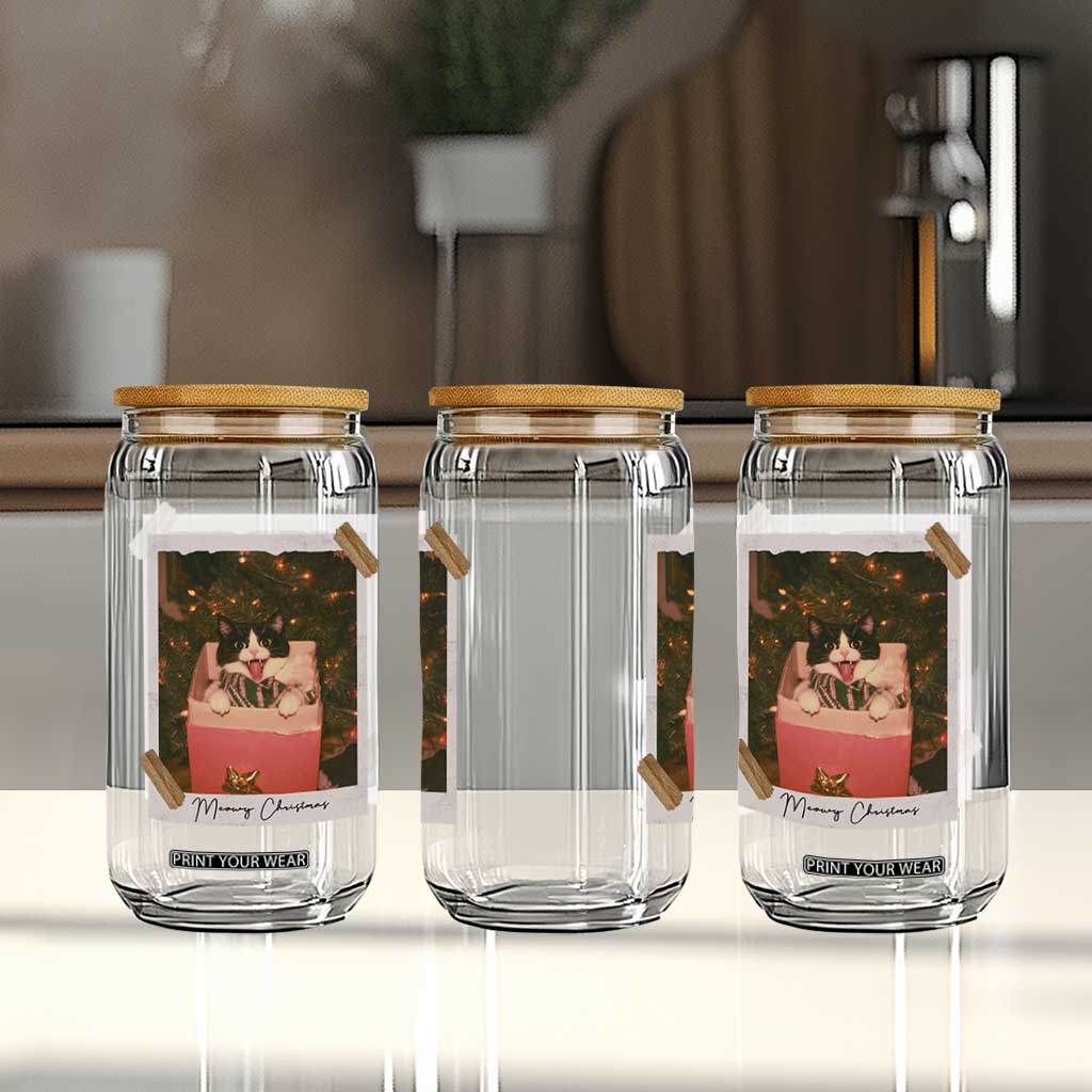 Meowy Christmas Glass Can Cute Cat Lovers Xmas Retro Vintage Photo TS10 Print Your Wear
