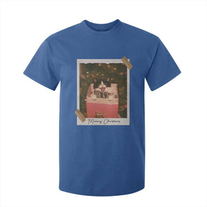 Meowy Christmas T Shirt For Kid Cute Cat Lovers Xmas Retro Vintage Photo TS10 Royal Blue Print Your Wear
