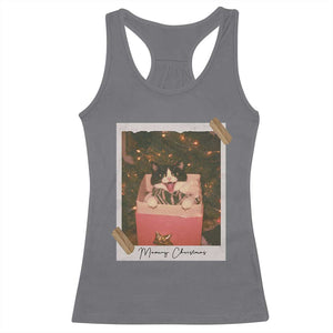 Meowy Christmas Racerback Tank Top Cute Cat Lovers Xmas Retro Vintage Photo TS10 Charcoal Print Your Wear
