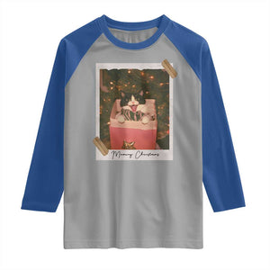 Meowy Christmas Raglan Shirt Cute Cat Lovers Xmas Retro Vintage Photo TS10 Sport Gray Royal Print Your Wear