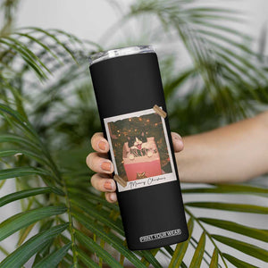 Meowy Christmas Skinny Tumbler Cute Cat Lovers Xmas Retro Vintage Photo TS10 Print Your Wear