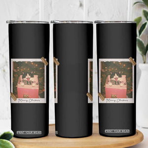 Meowy Christmas Skinny Tumbler Cute Cat Lovers Xmas Retro Vintage Photo TS10 Print Your Wear