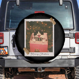 Meowy Christmas Spare Tire Cover Cute Cat Lovers Xmas Retro Vintage Photo TS10 No hole Black Print Your Wear