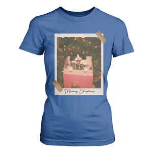 Meowy Christmas T Shirt For Women Cute Cat Lovers Xmas Retro Vintage Photo - Print Your Wear