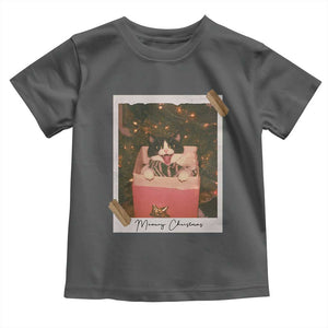 Meowy Christmas Toddler T Shirt Cute Cat Lovers Xmas Retro Vintage Photo TS10 Dark Heather Print Your Wear