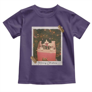 Meowy Christmas Toddler T Shirt Cute Cat Lovers Xmas Retro Vintage Photo TS10 Purple Print Your Wear