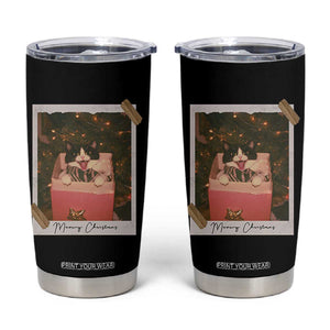 Meowy Christmas Tumbler Cup Cute Cat Lovers Xmas Retro Vintage Photo TS10 Black Print Your Wear