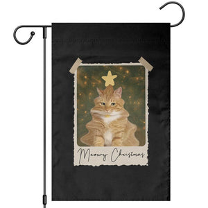 Meowy Christmas Garden Flag Funny Cat Xmas Tree Retro Vintage Photo TS10 Black Print Your Wear