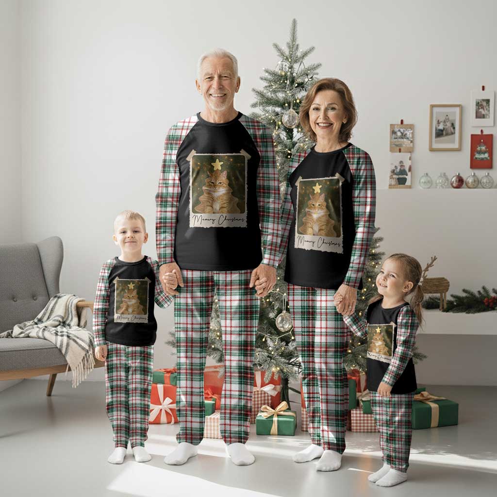Meowy Christmas Plaid Pajama Set Funny Cat Xmas Tree Retro Vintage Photo TS10 Christmas Plaid Print Your Wear