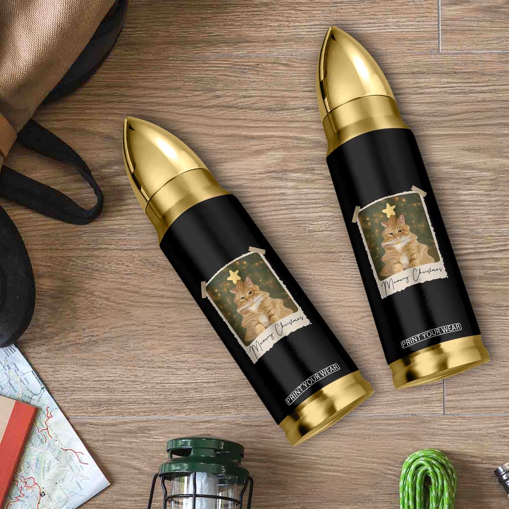 Meowy Christmas Bullet Tumbler Funny Cat Xmas Tree Retro Vintage Photo TS10 Print Your Wear