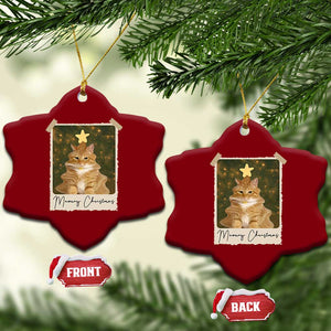 Meowy Christmas Ceramic Ornament Funny Cat Xmas Tree Retro Vintage Photo TS10 Print Your Wear