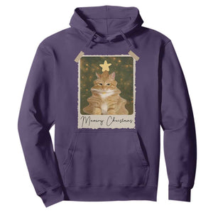 Meowy Christmas Hoodie Funny Cat Xmas Tree Retro Vintage Photo TS10 Purple Print Your Wear