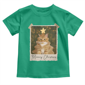 Meowy Christmas Toddler T Shirt Funny Cat Xmas Tree Retro Vintage Photo TS10 Irish Green Print Your Wear