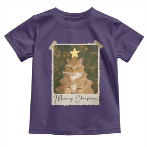 Meowy Christmas Toddler T Shirt Funny Cat Xmas Tree Retro Vintage Photo TS10 Purple Print Your Wear