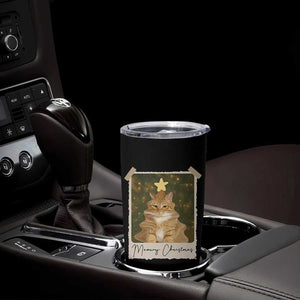 Meowy Christmas Tumbler Cup Funny Cat Xmas Tree Retro Vintage Photo TS10 Print Your Wear