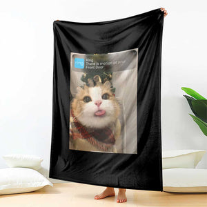 Funny Cat Christmas Throw Blanket Ring There is Motion at Your Front Door Meme Xmas Tree TS10 Print Your Wear