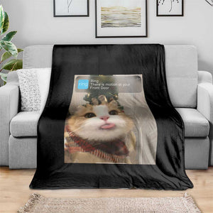 Funny Cat Christmas Throw Blanket Ring There is Motion at Your Front Door Meme Xmas Tree TS10 Print Your Wear