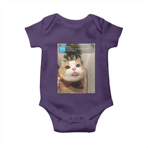 Funny Cat Christmas Baby Onesie Ring There is Motion at Your Front Door Meme Xmas Tree TS10 Purple Print Your Wear