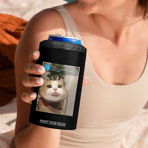 Funny Cat Christmas 4 in 1 Can Cooler Tumbler Ring There is Motion at Your Front Door Meme Xmas Tree TS10 Print Your Wear