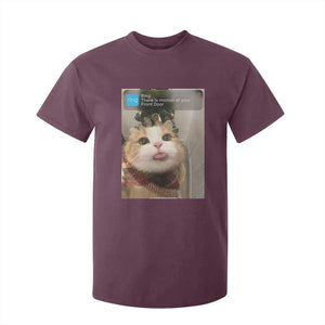 Funny Cat Christmas T Shirt For Kid Ring There is Motion at Your Front Door Meme Xmas Tree TS10 Maroon Print Your Wear