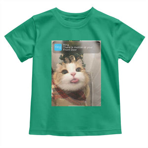 Funny Cat Christmas Toddler T Shirt Ring There is Motion at Your Front Door Meme Xmas Tree TS10 Irish Green Print Your Wear