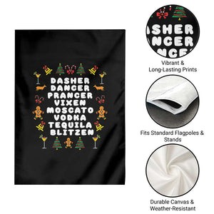Funny Drinking Christmas Garden Flag Merry Christmas Dasher Dancer Prancer Vixen TS10 Print Your Wear