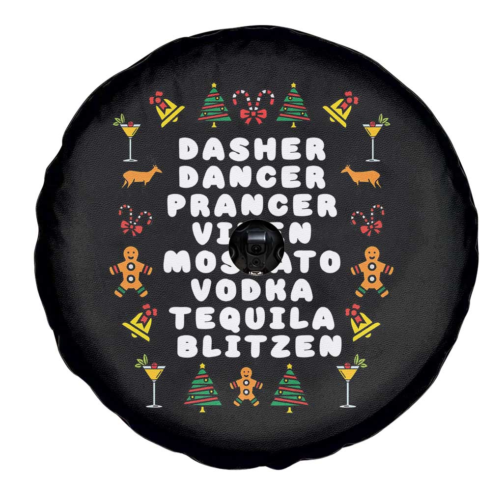 Funny Drinking Christmas Spare Tire Cover Merry Christmas Dasher Dancer Prancer Vixen TS10 Print Your Wear