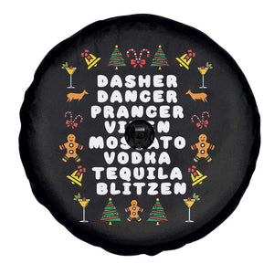 Funny Drinking Christmas Spare Tire Cover Merry Christmas Dasher Dancer Prancer Vixen TS10 Print Your Wear
