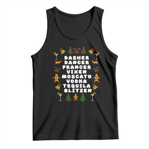 Funny Drinking Christmas Tank Top Merry Christmas Dasher Dancer Prancer Vixen - Print Your Wear