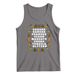 Funny Drinking Christmas Tank Top Merry Christmas Dasher Dancer Prancer Vixen - Print Your Wear