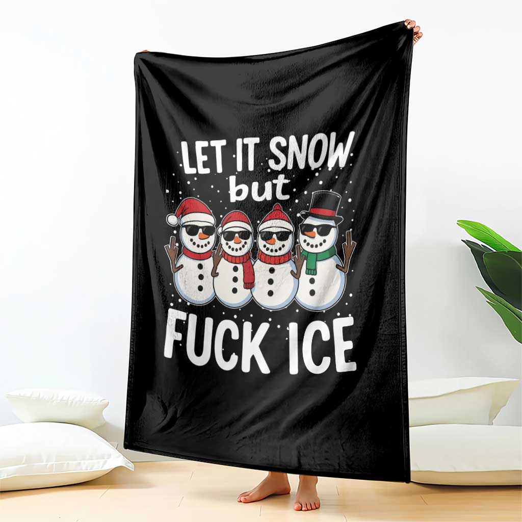 Anti ICE Christmas Throw Blanket Funny Snowman Cute Finger Let It Snow Funny FDT TS10 Print Your Wear