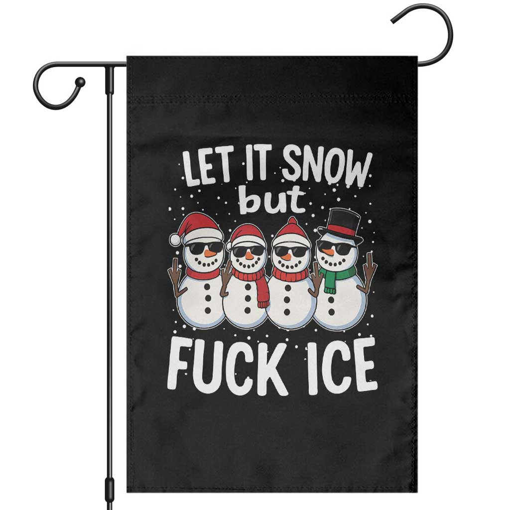 Anti ICE Christmas Garden Flag Funny Snowman Cute Finger Let It Snow Funny FDT TS10 Black Print Your Wear
