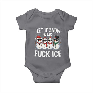 Anti ICE Christmas Baby Onesie Funny Snowman Cute Finger Let It Snow Funny FDT TS10 Charcoal Print Your Wear