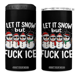 Anti ICE Christmas 4 in 1 Can Cooler Tumbler Funny Snowman Cute Finger Let It Snow Funny FDT TS10 One Size: 16 oz Black Print Your Wear