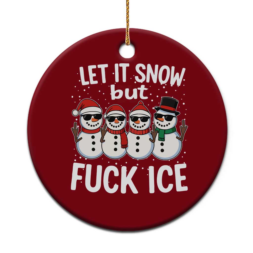 Anti ICE Christmas Ceramic Ornament Funny Snowman Cute Finger Let It Snow Funny FDT TS10 1pc Red Print Your Wear