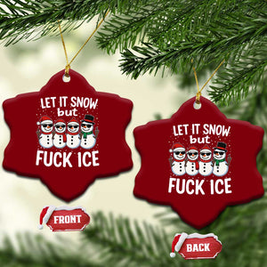 Anti ICE Christmas Ceramic Ornament Funny Snowman Cute Finger Let It Snow Funny FDT TS10 Print Your Wear