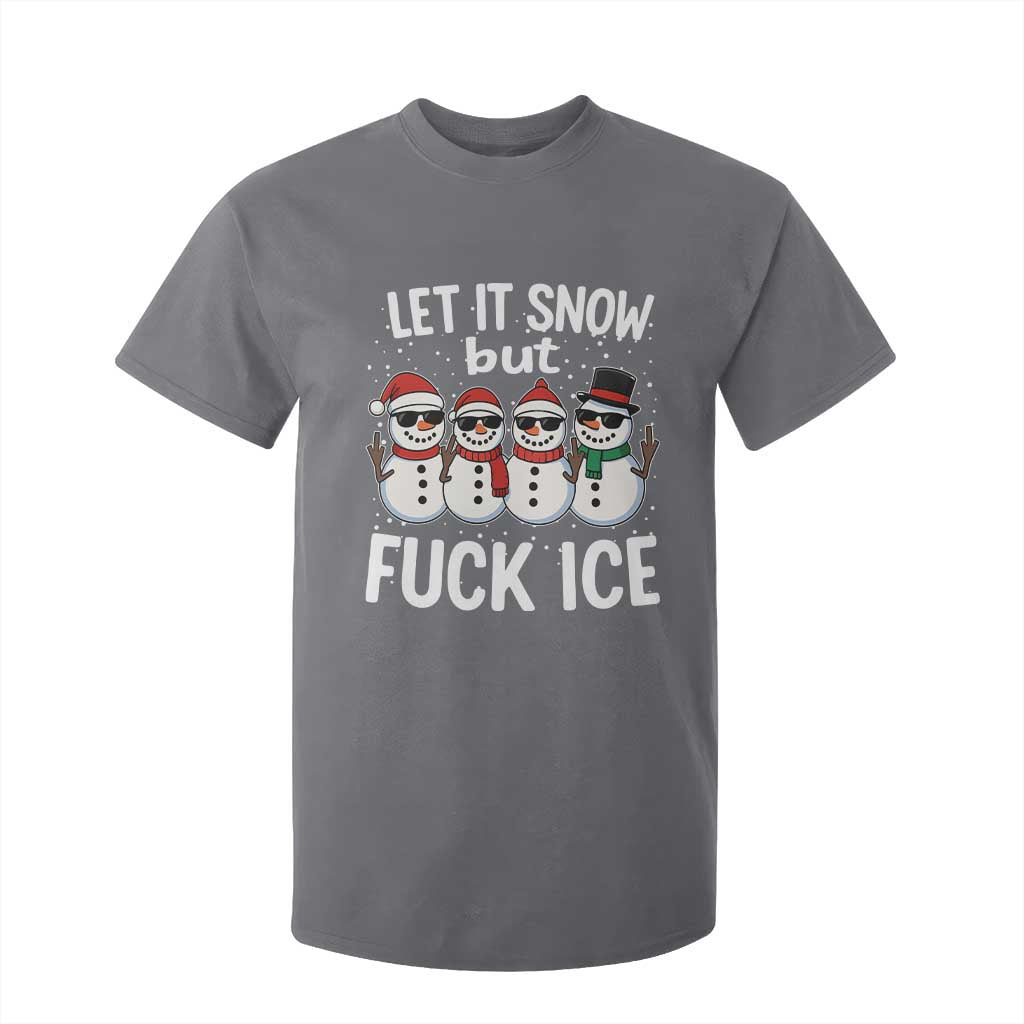 Anti ICE Christmas T Shirt For Kid Funny Snowman Cute Finger Let It Snow Funny FDT TS10 Charcoal Print Your Wear