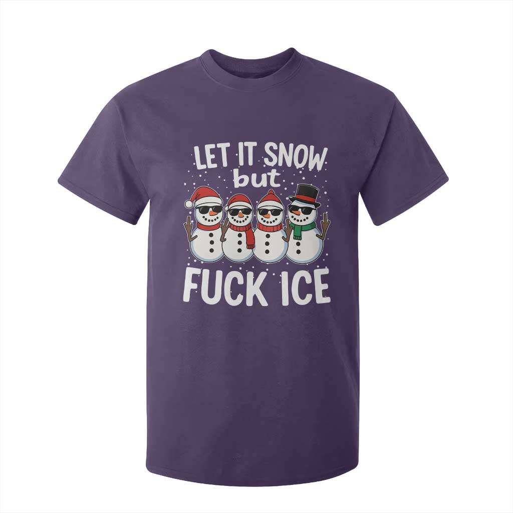 Anti ICE Christmas T Shirt For Kid Funny Snowman Cute Finger Let It Snow Funny FDT TS10 Purple Print Your Wear