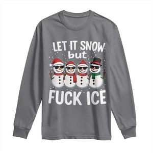 Anti ICE Christmas Long Sleeve Shirt Funny Snowman Cute Finger Let It Snow Funny FDT TS10 Charcoal Print Your Wear