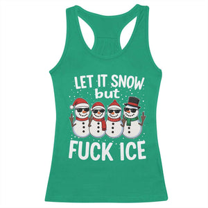 Anti ICE Christmas Racerback Tank Top Funny Snowman Cute Finger Let It Snow Funny FDT TS10 Irish Green Print Your Wear
