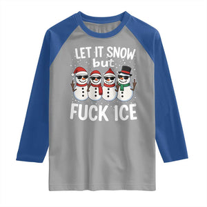 Anti ICE Christmas Raglan Shirt Funny Snowman Cute Finger Let It Snow Funny FDT TS10 Sport Gray Royal Print Your Wear