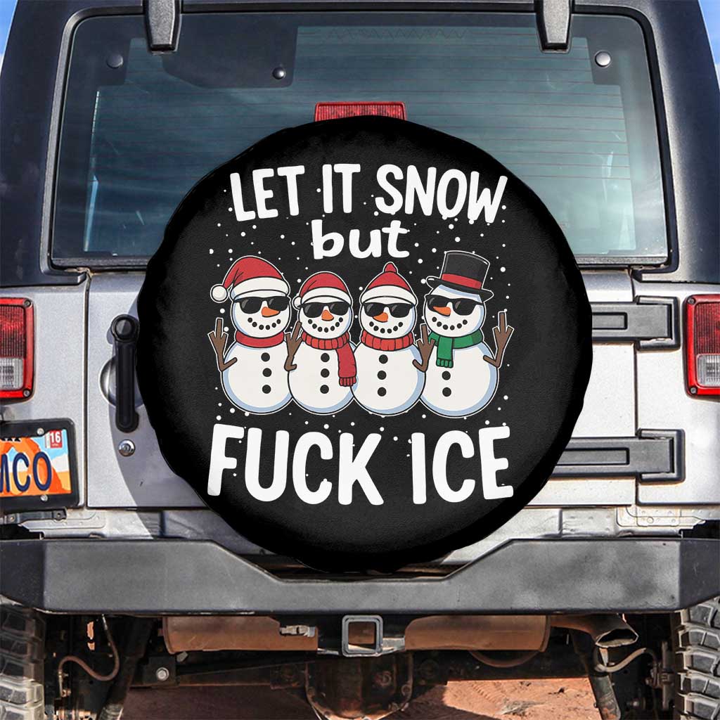 Anti ICE Christmas Spare Tire Cover Funny Snowman Cute Finger Let It Snow Funny FDT TS10 No hole Black Print Your Wear