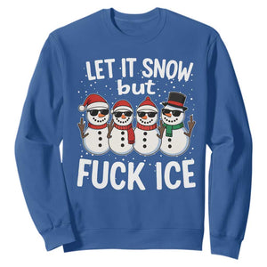 Anti ICE Christmas Sweatshirt Funny Snowman Cute Finger Let It Snow Funny FDT TS10 Royal Blue Print Your Wear